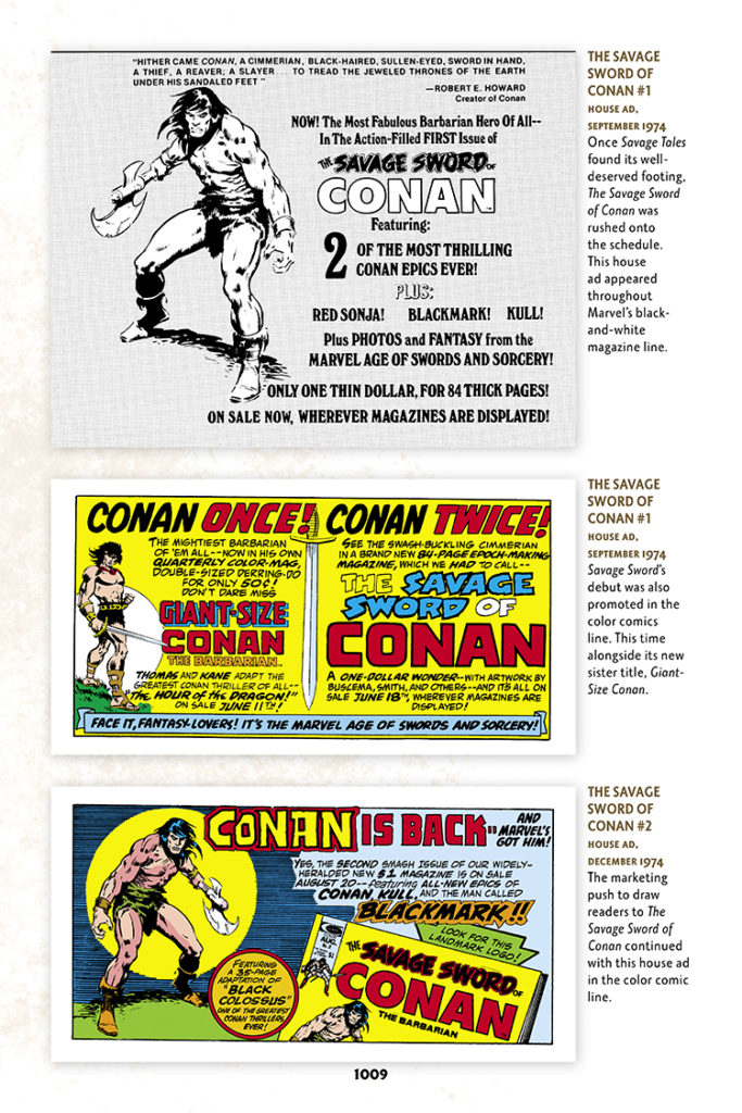 Savage Sword of Conan Omnibus Vol. 1: house ads