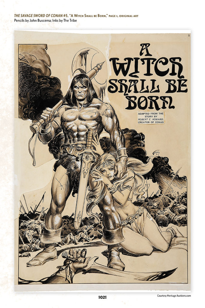 Savage Sword of Conan #5, page 1 original art, John Buscema and The Tribe