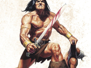 Savage Sword of Conan Omnibus Vol. 3 title page; art by Bob Larkin