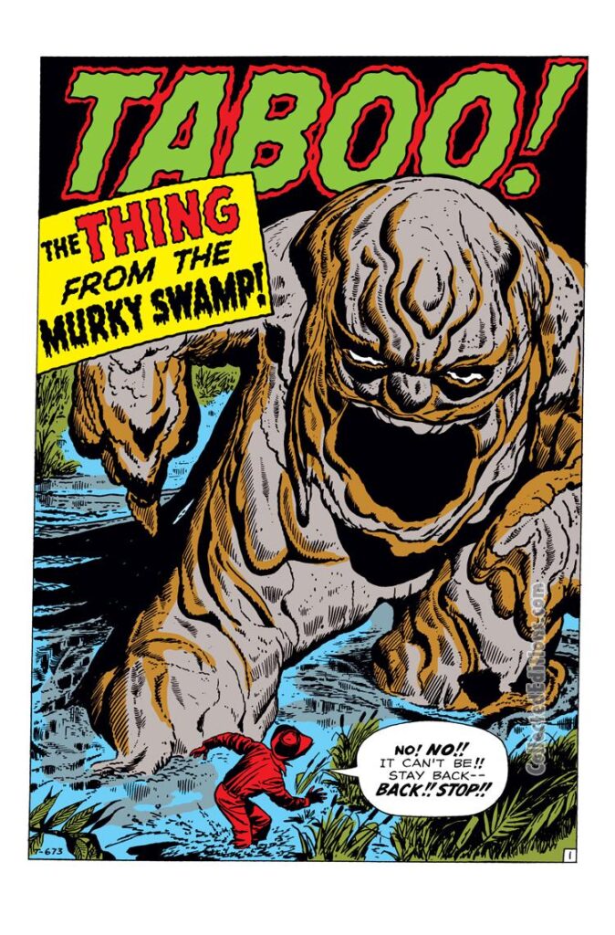 Strange Tales #75. "Taboo! The Thing From the Murky Swamp!", pg. 1. Stan Lee Jack Kirby Atlas Era