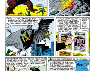 Strange Tales #88. "Zzutak the Thing That Shouldn't Exist!", pg. 2. Jack Kirby Atlas Era monsters.