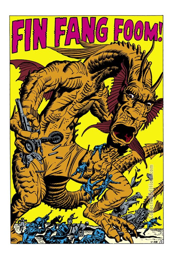 Strange Tales #89. "Fin Fang Foom!", pg. 1. Stan Lee/Jack Kirby monsters.