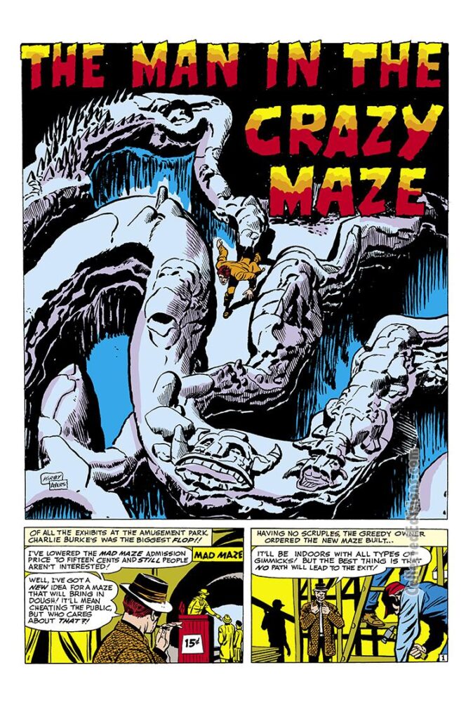 Strange Tales #100. "The Man in the Crazy Maze", pg. 1. Stan Lee