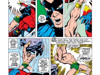Sub-Mariner #30, pg. 4; pencils, Sal Buscema; inks, Mike Esposito; Captain Marvel/Mar-Vell, Namor