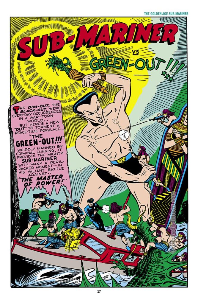 Sub-Mariner Comics #21, pg. 27; "Sub-Mariner vs. Green-Out!!!"; Bill Everett/Golden Age Sub-Mariner/Prince Namor/Timely Marvel Golden Age