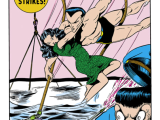 Sub-Mariner Comics #23, pg. 1; "The Shark Strikes!"; Bill Everett/Prince Namor/Golden Age supervillain/Timely Marvel