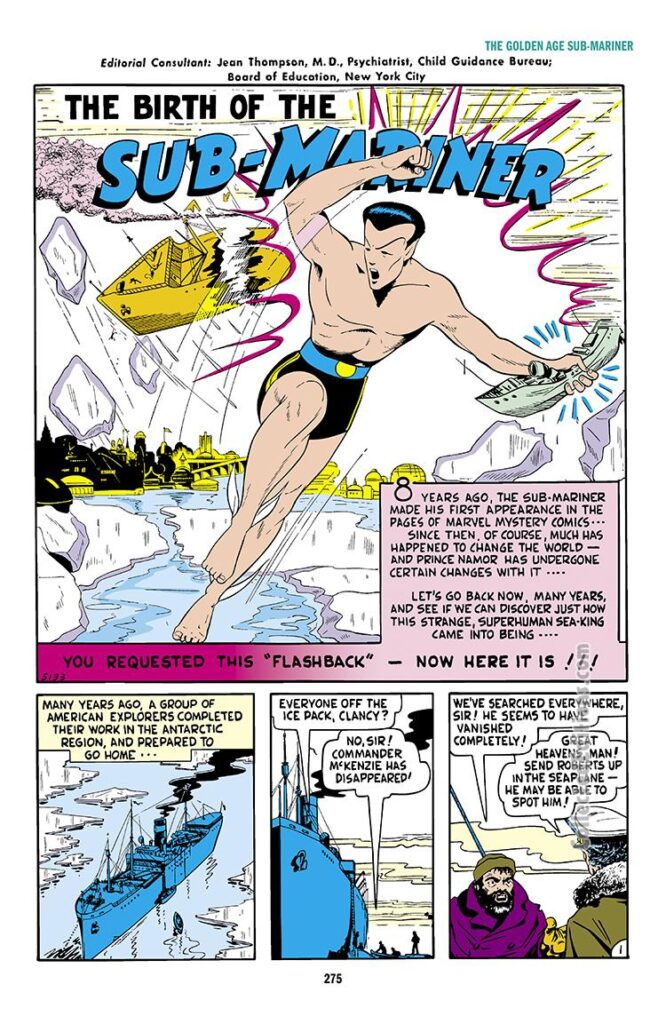 Sub-Mariner Comics #32, pg. 1; &quot;The Birth of the Sub-Mariner&quot;; Prince Namor origin/Atlantis/Bill Everett/McKenzie