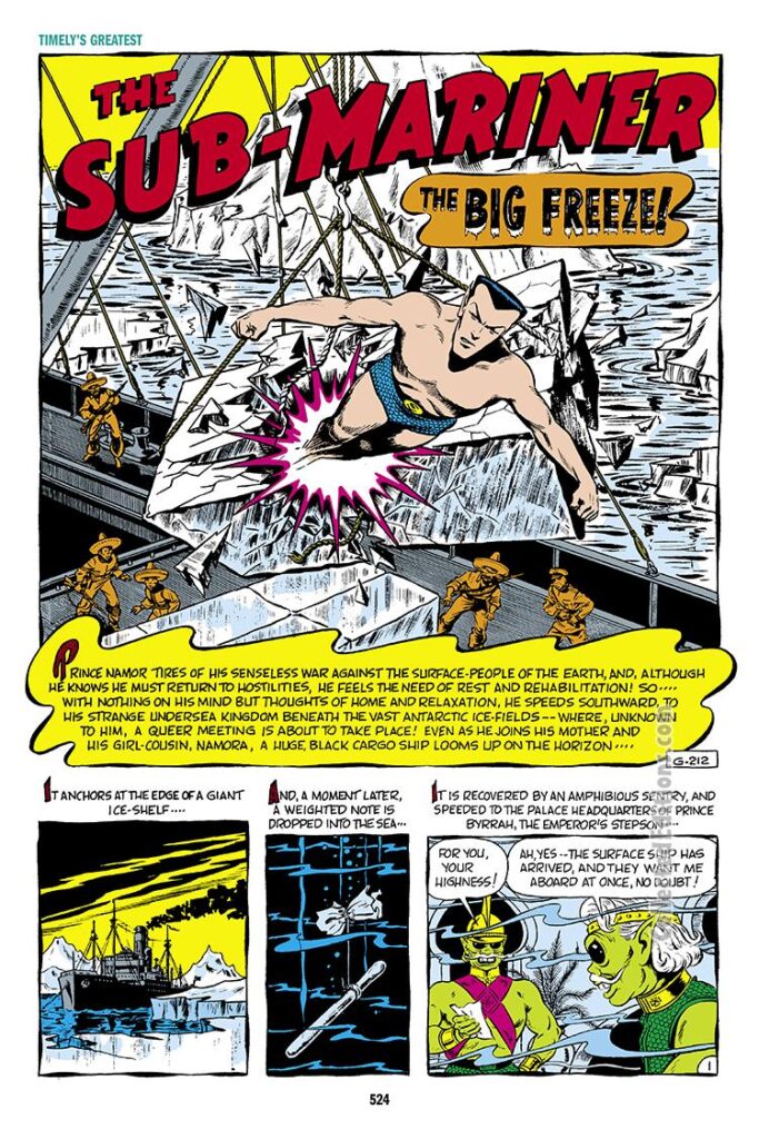 Sub-Mariner Comics #41, pg. 1; &quot;The Big Freeze!&quot;, Bill Everett, Atlas Era, Atlantis emperor