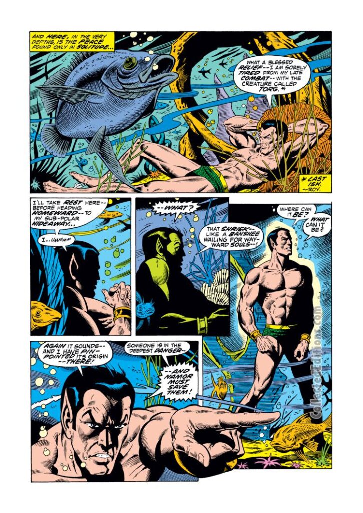 Sub-Mariner #56, pg. 3; pencils and inks, Dan Adkins