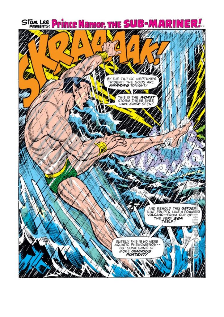 Sub-Mariner #57, pg. 1; pencils and inks, Bill Everett; splash page