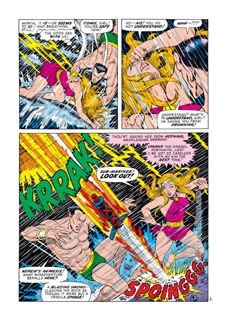 Sub-Mariner #57, pg. 3; pencils and inks, Bill Everett; Mermaid, Namor