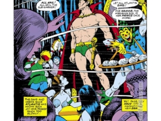 Sub-Mariner #61, pg. 1; pencils and inks, Bill Everett; A Prince and the Pirate, Bill Everett's last comic issue, Atlantis, Prince Namor