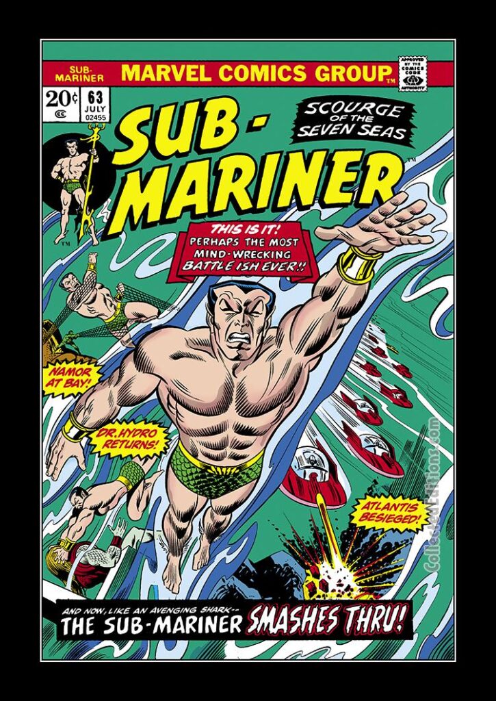 Sub-Mariner #63 cover; pencils, John Romita Sr.; inks, Joe Sinnott