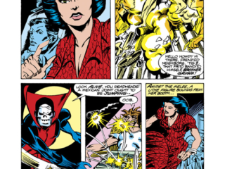 Spider-Woman #11, pg. 5; pencils, Carmine Infantino; Brother Grimm