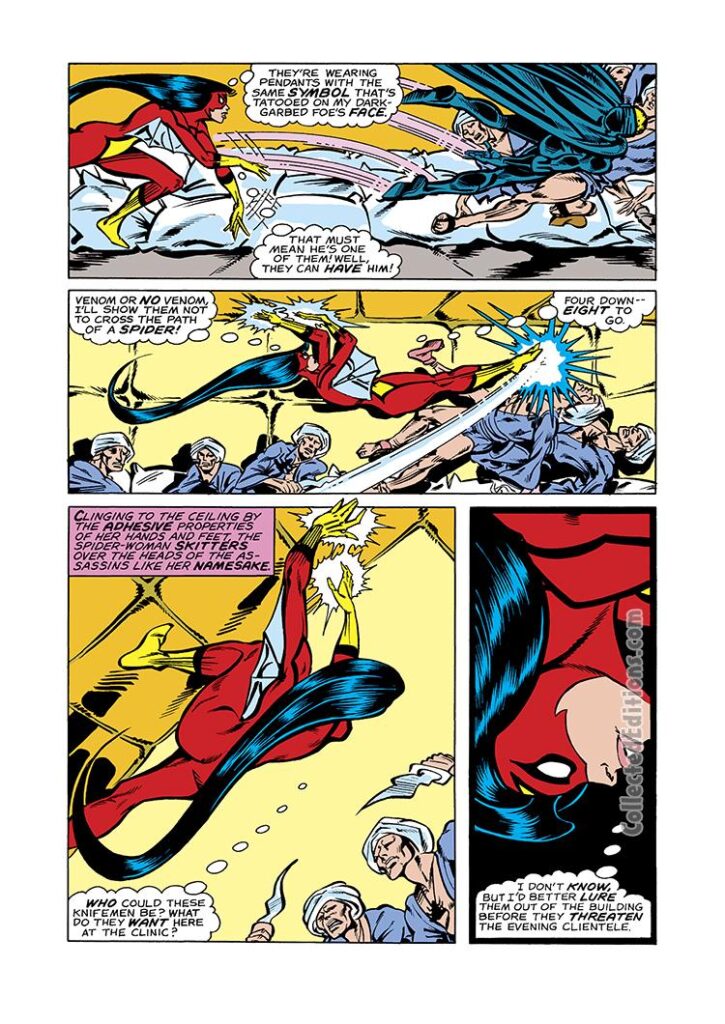 Spider-Woman #14, pg. 2; pencils, Carmine Infantino;  The Shroud