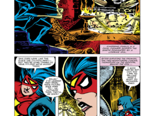 Spider-Woman #15, pg. 12; pencils, Carmine Infantino; The Shroud team-up