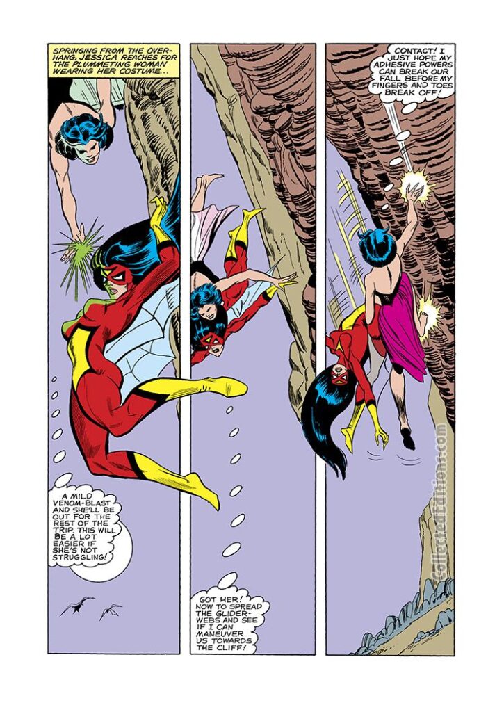 Spider-Woman #17, pg. 14; pencils, Carmine Infantino; Jessica Drew, Mark Gruenwald