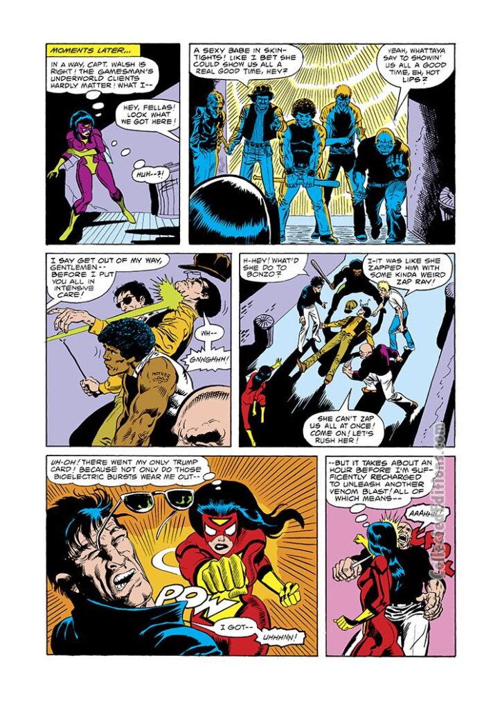 Spider-Woman #23, pg. 4; pencils, Trevor Von Eeden; inks, Mike Esposito