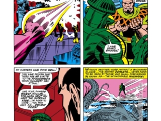 Thor #147, pg. 21; pencils, Jack Kirby; inks, Joe Sinnott; Inhumans, origin, backup story, Sentry, Attilan