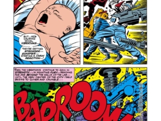 Thor #148, pg. 20; pencils, Jack Kirby; inks, Joe Sinnott; Inhumans origin, baby Black Bolt, infant, sonic boom