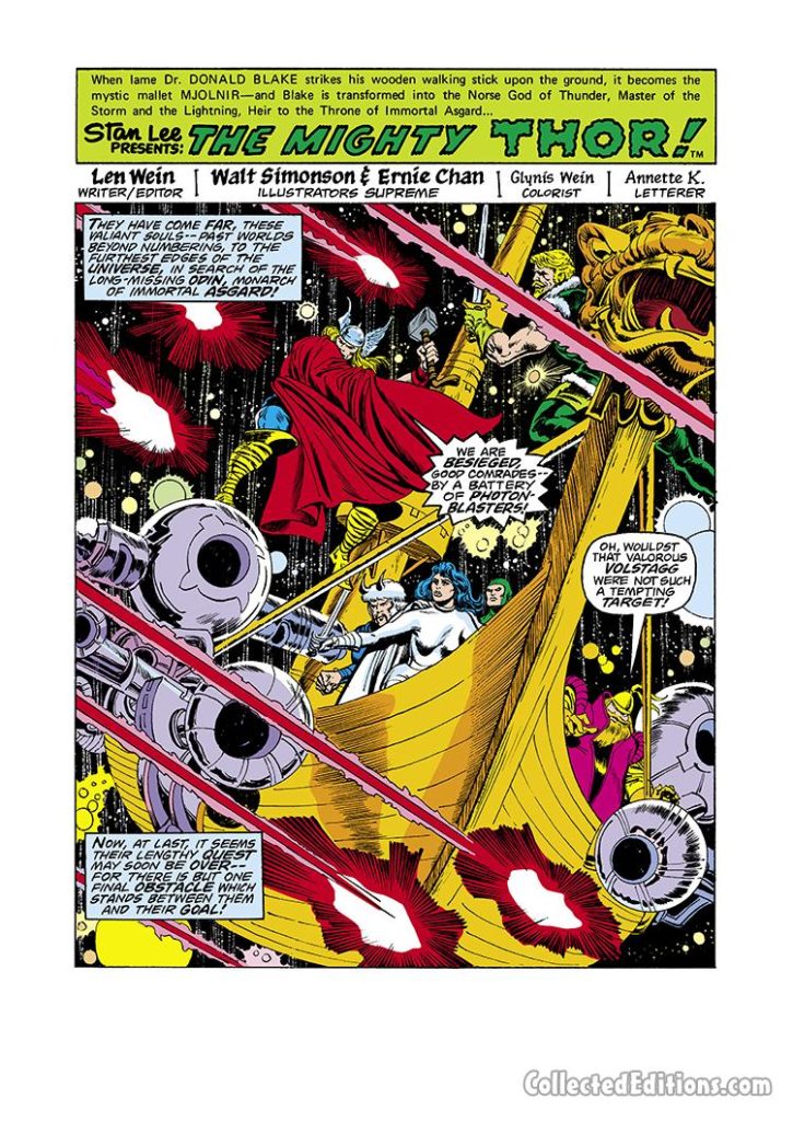 Thor #261, pg. 1; pencils, Walter Simonson; inks, Ernie Chan