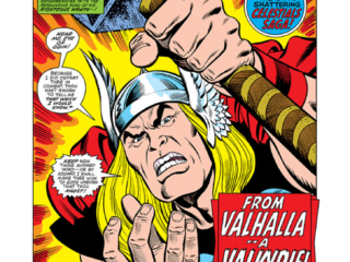 Thor #296, pg. 1; pencils, Keith Pollard; inks, Chic Stone; From Valhalla A Valkyrie