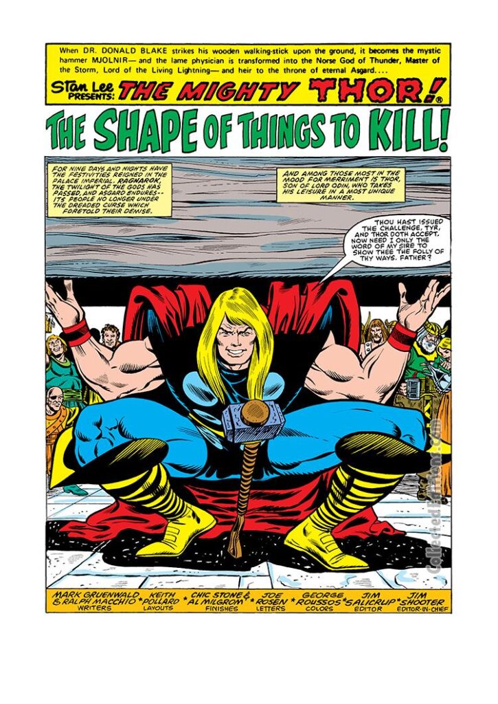 Mighty Thor #302, pg. 1; pencils, Keith Pollard; inks, Chic Stone