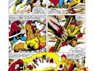 Thor #306, pg. 10; layouts, Keith Pollard; pencils and inks, Dave Simons; Thor vs. Firelord