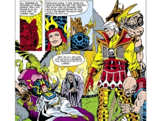Thor #306, pg. 18; layouts, Keith Pollard; pencils and inks, Frank Giacoia; Tales of Asgard, Ralph Macchio, Mark Gruenwald, Karnilla, Haag, splash page