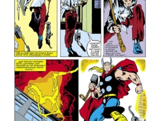 Thor #309, pg. 7; pencils, Rick Leonardi; inks, Chic Stone; Doctor Don Donald Blake, cane, turns into Mighty Thor, God of Thunder, alter ego, human form