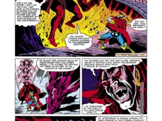 Thor #310, pg. 12; layouts, Keith Pollard; pencils and inks, Gene Day; Mephisto vs. Thor in Hell