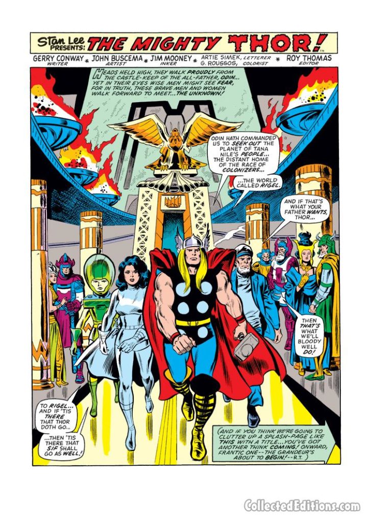 Thor #218, pg. 1; pencils, John Buscema; inks, Jim Mooney