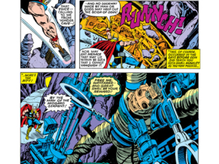 Thor Annual #7, pg. 8; pencils, Walter Simonson; inks, Ernie Chan; Celestials