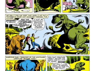 Tales of Suspense #5, pg. 9; "I Fought the Tyrannosaurus"; Steve Ditko/Atlas Era dinosaurs/monsters