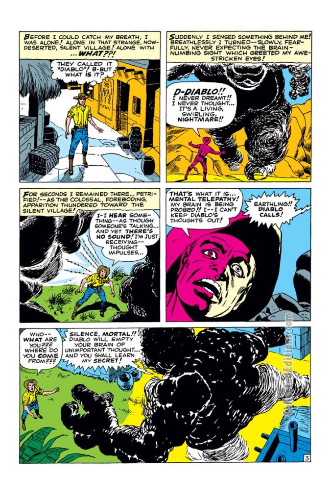 Tales of Suspense #9. "I Saw Diablo! The Demon From the Fifth Dimension!", pg. 3. Jack Kirby Stan Lee