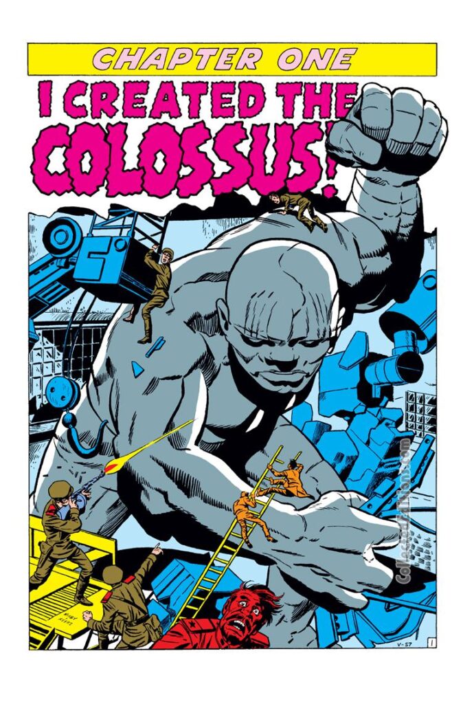 Tales of Suspense #14. "I Created the Colossus!", pg. 1. Jack Kirby Marvel Monsterbus