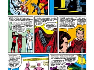 Tales to Astonish #65, pg. 3; pencils, Bob Powell; inks, Don Heck; Ant-Man/Giant-Man/Hank Pym, Wasp, Janet Van Dyne