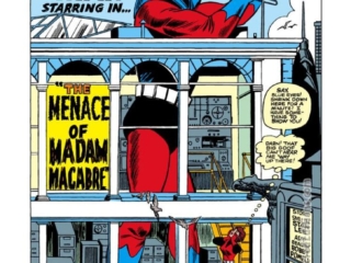 Tales to Astonish #66, pg. 1; pencils, Bob Powell; inks, Frank Giacoia; Ant-Man/Giant-Man/Hank Pym, Wasp, Janet Van Dyne, The Menace of Madam Macabre; Stan Lee,