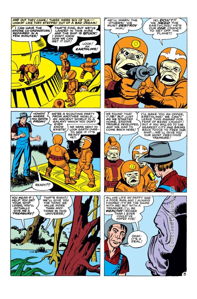 Tales to Astonish #7. "We Met in the Swamp!", pg. 3. Marvel Atlas Era