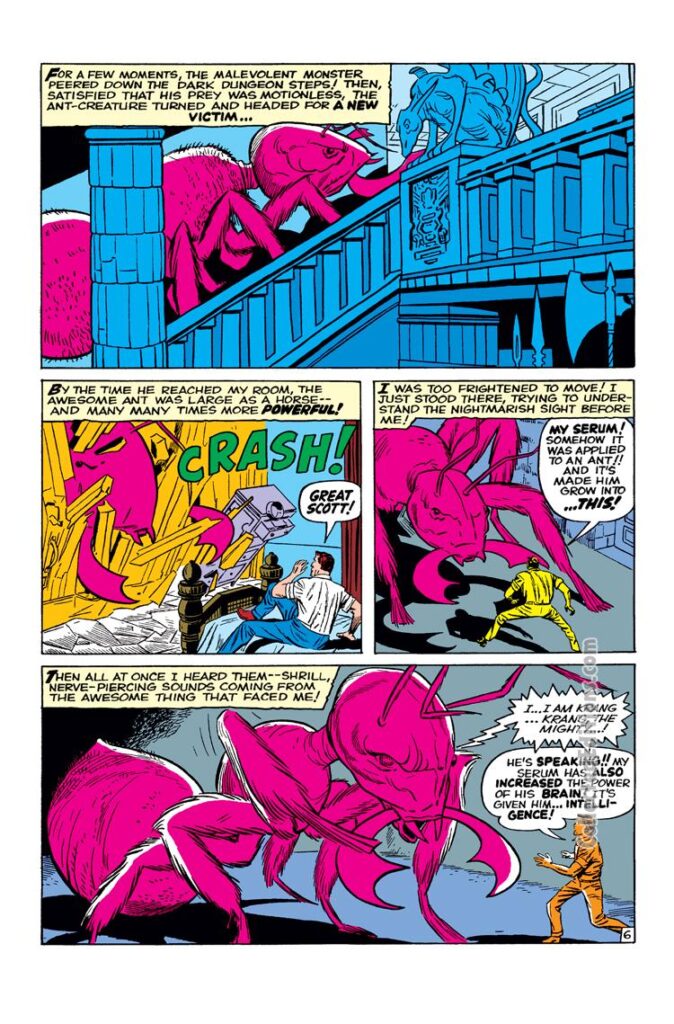 Tales to Astonish #14. "I Created Krang!", pg. 6. Stan Lee Jack Kirby giant ants