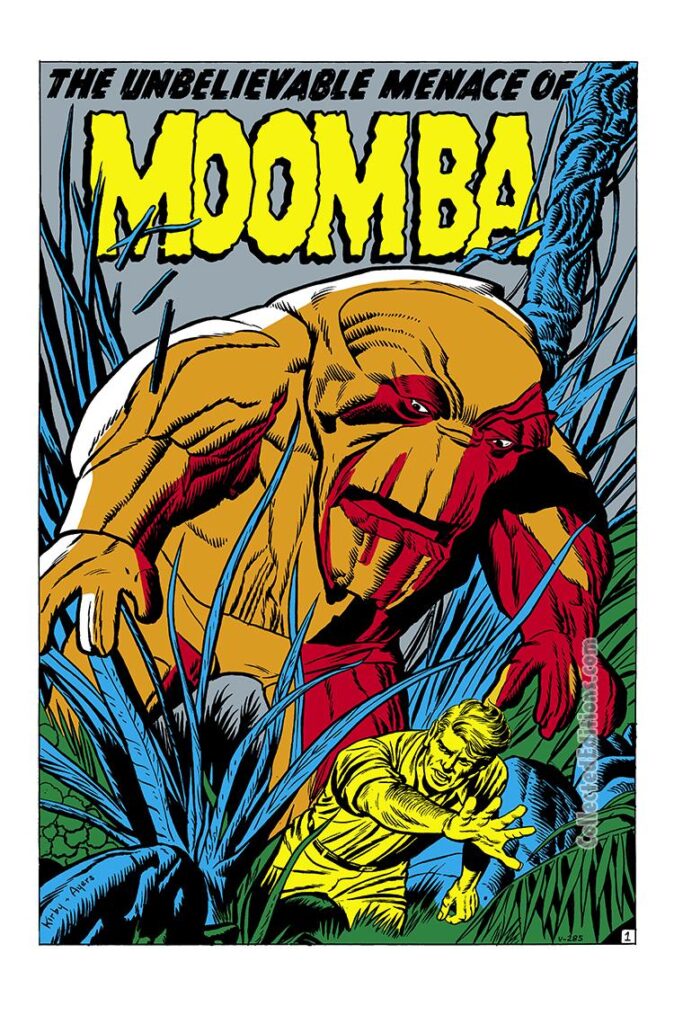 Tales to Astonish #23. "The Unbelievable Menace of Moomba", pg. 1. Jack Kirby.
