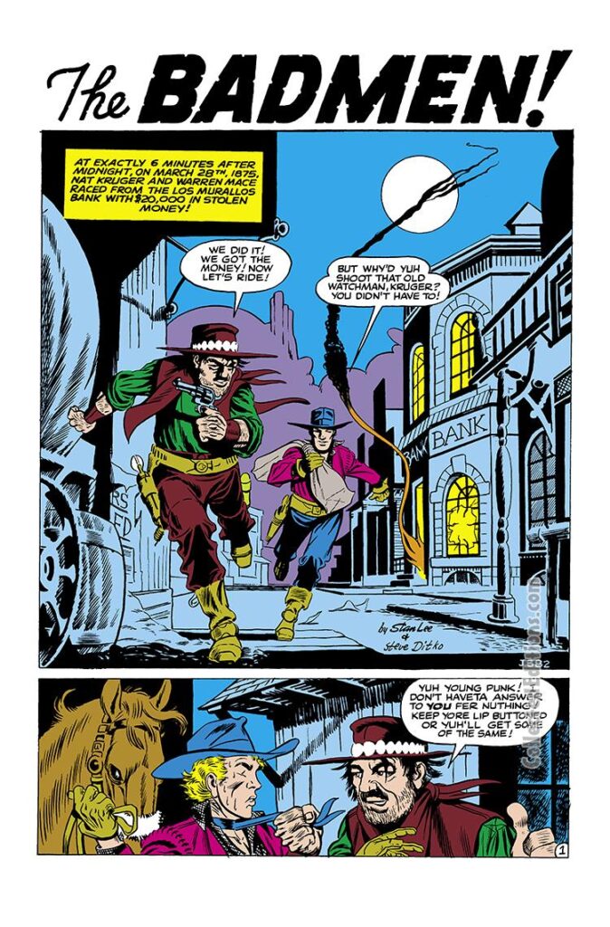 2-Gun Western #4, pg. 15; "The Badmen!"; Steve Ditko/Stan Lee/Atlas Era Western comics/cowboys