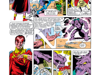 Uncanny X-Men #160, pg. 9; pencils, Brent Anderson; Magik/Illyana/Belasco/Sym