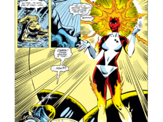 Uncanny X-Men #164, pg. 12; pencils, Dave Cockrum; Carol Danvers/Binary form/first appearance/Ms. Marvel/Captain Marvel