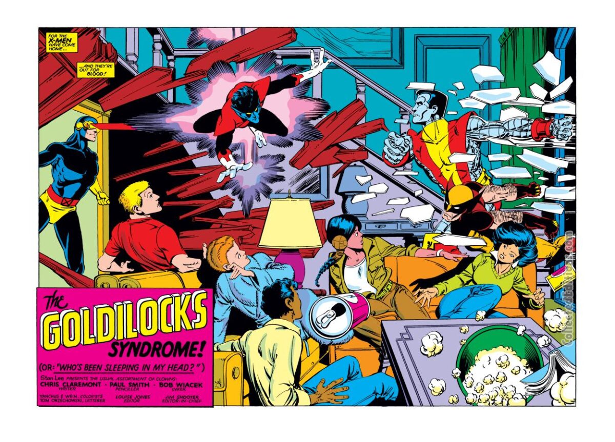Uncanny X-Men #167, pgs. 2-3; pencils, Paul Smith; New Mutants/Xavier Mansion