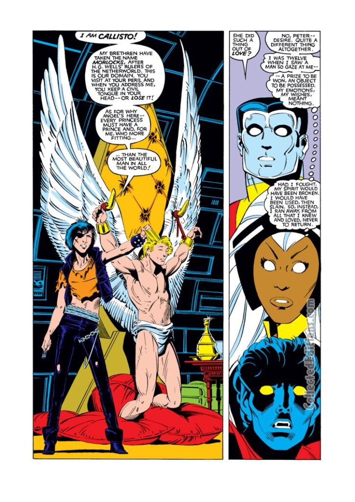 Uncanny X-Men #169, pg. 18; pencils, Paul Smith; inks, Bob Wiacek; Morlocks, Callisto, Angel