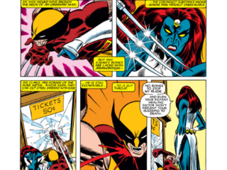 Uncanny X-Men #177, pg. 2; pencils and inks, John Romita Jr.; Wolverine vs Mystique