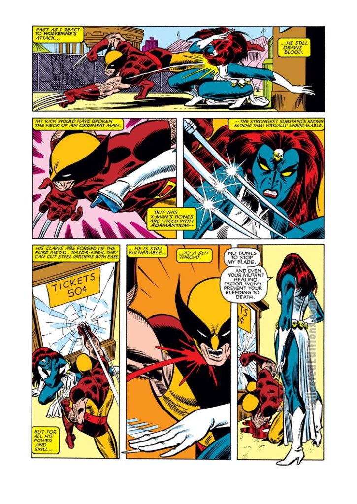 Uncanny X-Men #177, pg. 2; pencils and inks, John Romita Jr.; Wolverine vs Mystique