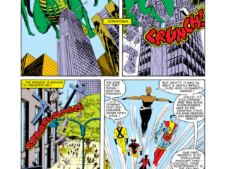 Uncanny X-Men #181, pg. 8; pencils, John Romita Jr.; inks, Dan Green; X-Men vs. Dragon