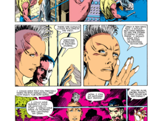 Uncanny X-Men #186, pg. 11; pencils, Barry Windsor-Smith; inks, Terry Austin; Storm/Forge/Lifedeath